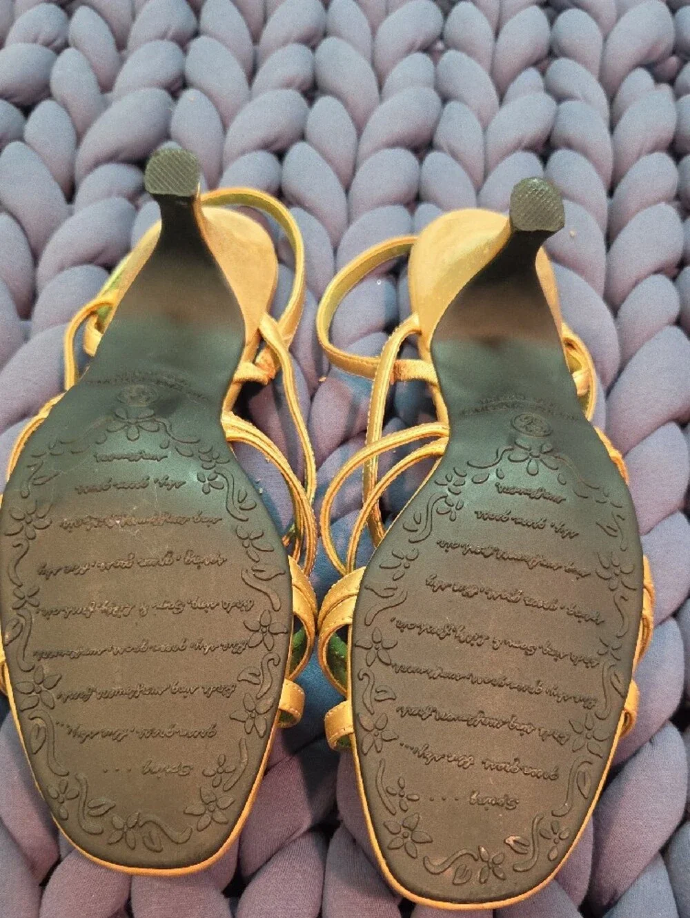 Sam & Libby Metallic Gold Strappy Kitten Heal